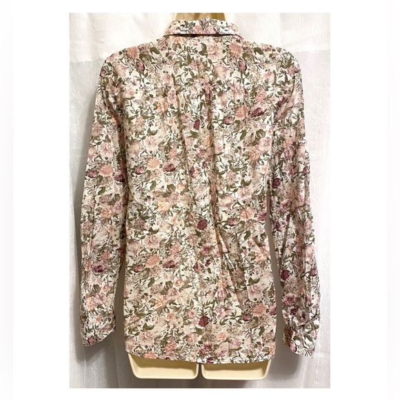 Ann Taylor - LOFT - Floral lightweight Button-Down Blouse Top sz: M - Picture 4 of 6